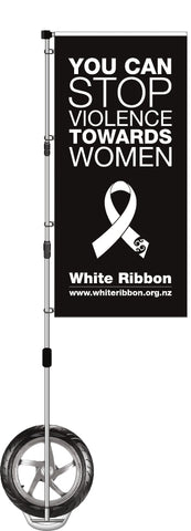 White Ribbon Durapole XT Flag