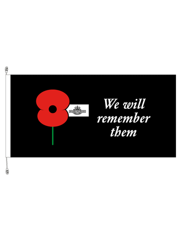 We Will Remember Them Horizontal Flag - Premium. RSA Member Special.