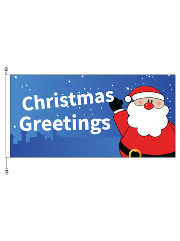 Christmas Greetings Santa Flag 1800mm x 900mm
