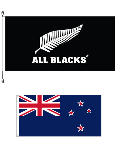 All Blacks®  Premium Flag and New Zealand Supporters Flag Bundle.
