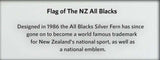 Authentic All Blacks Flag in a Black Oak Frame. Free shipping in NZ.  SAVE $20.00!