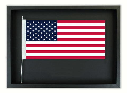 Authentic USA Flag in a Black Oak Frame. Free shipping in NZ.  SAVE $20.00!
