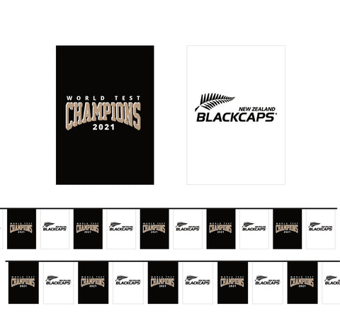 World Test Champions Black Caps®  Bunting - 2 sets.  Limited Edition. SAVE OVER $5.00!