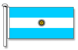 Argentina Flag with Emblem - Premium (with exclusive Swivel Clips).