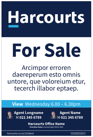 Harcourts For Sale Sign