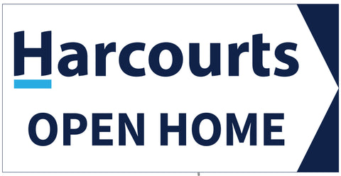 Harcourts Directional Sign White Background