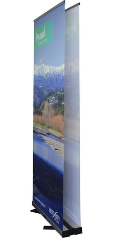 Double Sided Pull Up Satin Fabric Banner.  NEW!