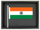 Authentic India Flag in a Black Oak Frame. Free shipping in NZ.  SAVE $20.00!