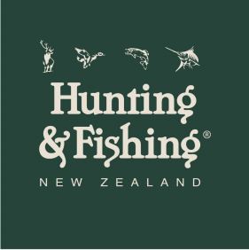 Hunting & Fishing Sticker - Large.  Pk of 100.   Size: 300mm x 300mm