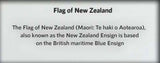Authentic New Zealand Flag in a Black Oak Frame.