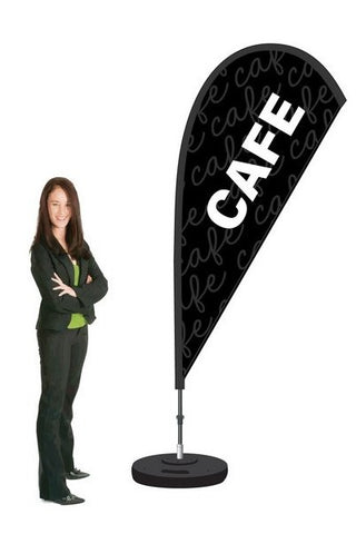 NEW! CAFE Flag and Display. 2.3m High. SAVE $30.00!*.  Double-Sided. Priced from: