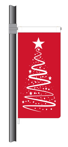 Red Christmas Ribbon Tree Flag (Code: RT9)
