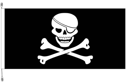 Skull & Cross Bones (Pirate) Horizontal Flag 1800x900mm
