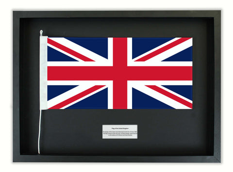 Authentic Union Jack in a Black Oak Frame. Free shipping in NZ.  SAVE $20.00!