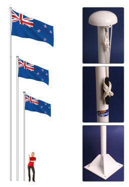 Supreme Flag Pole.  NZ's most popular flag poles.  Plus Free Country Flag worth over $90..00!